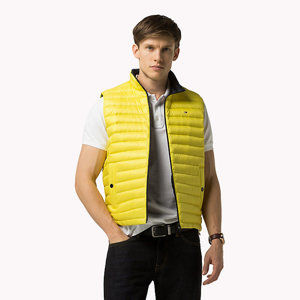 Tommy Hilfiger pánská žlutá péřová vesta - XL (701)